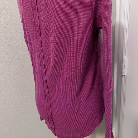 Anthropologie Pilcro thermal long sleeve women’s waffle knit split hem top small - Picture 7 of 16